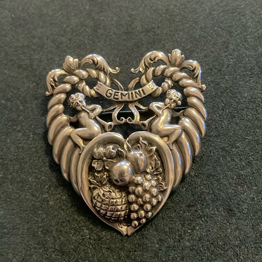 Cini Sterling Gemini Zodiac Brooch